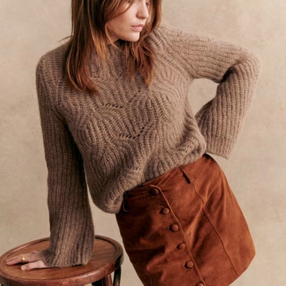 Sezane Youri Jumper Light Camel - Size S